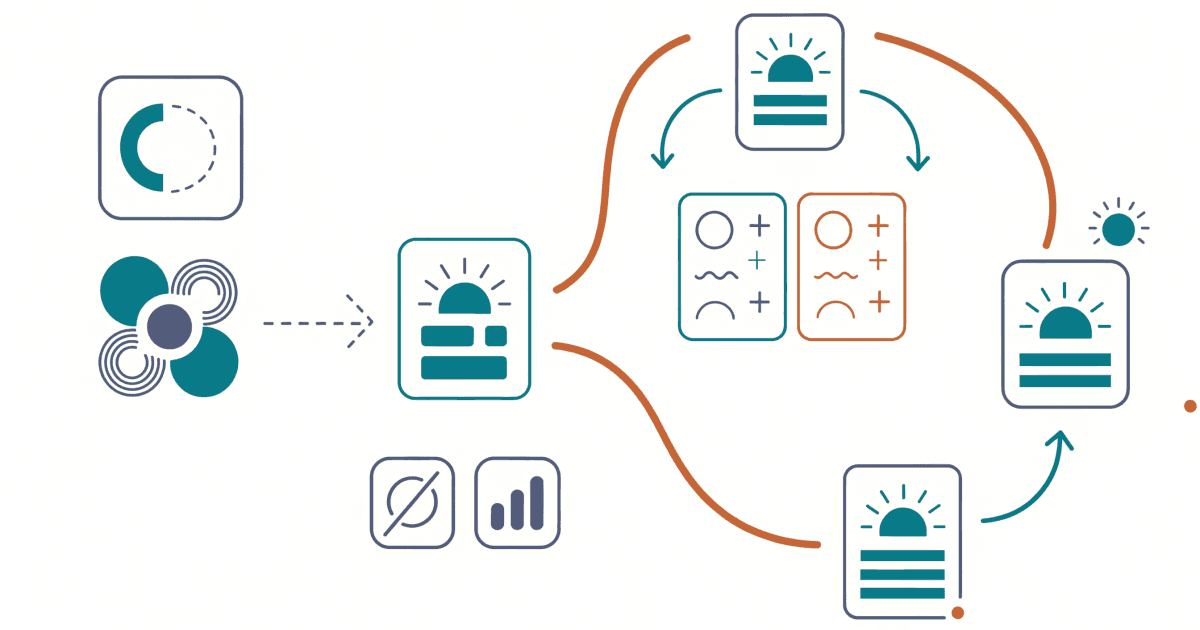 Diagram showing how AI search separates citations from recommendations using entity profiles built from website and third-party sources