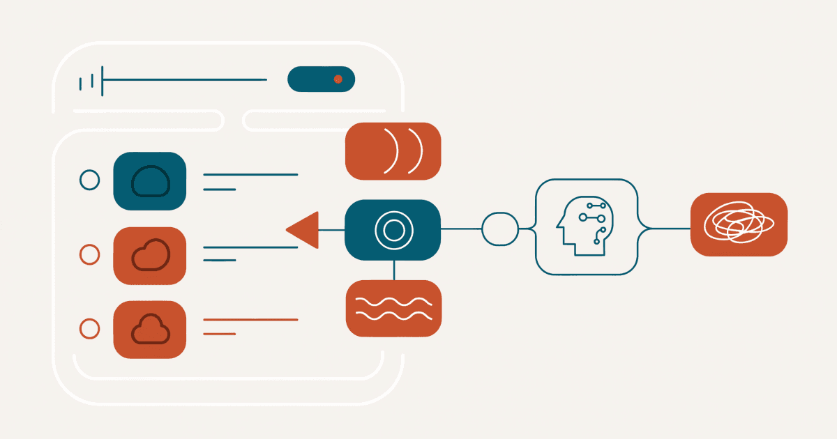 A glowing accessibility-tree outline overlaid on a product listing page, with labeled nodes for headings, buttons, and image alt text feeding into an AI agent icon.