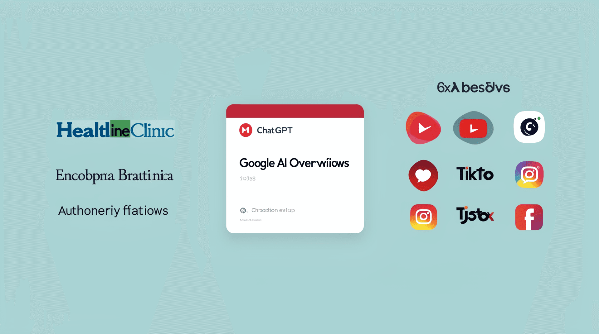 Diagram of the 6x authority flip showing one Reddit citation card sitting between two different groups: authoritative publishers labeled ChatGPT, and social platforms labeled Google AI Overviews