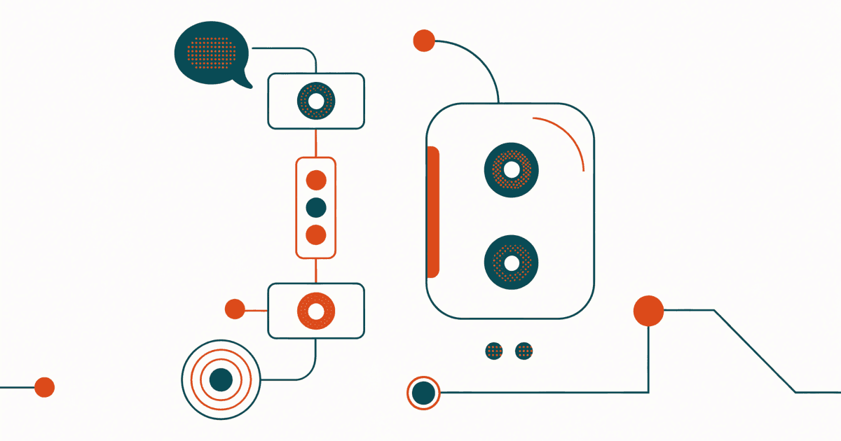 Abstract text-free flowchart of branching geometric paths and connected circles on a white background.